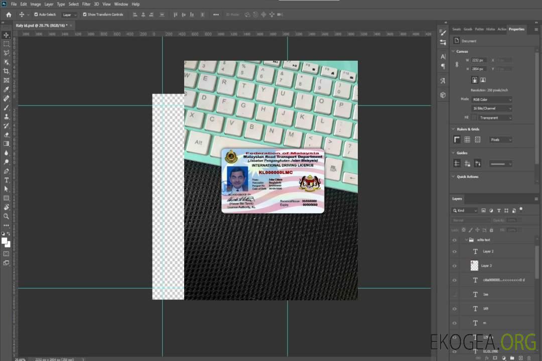 Permis de conduire malaisien version 2 photolook AVANT template